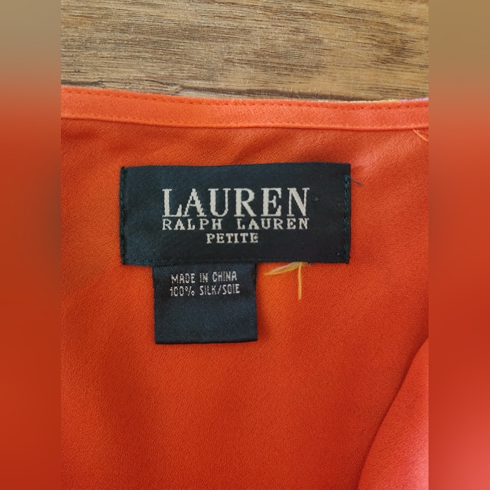 Lauren Ralph Lauren 100% Silk Faux Wrap Floral Midi Lined Skirt Sz S Lightweight - Picture 6 of 8